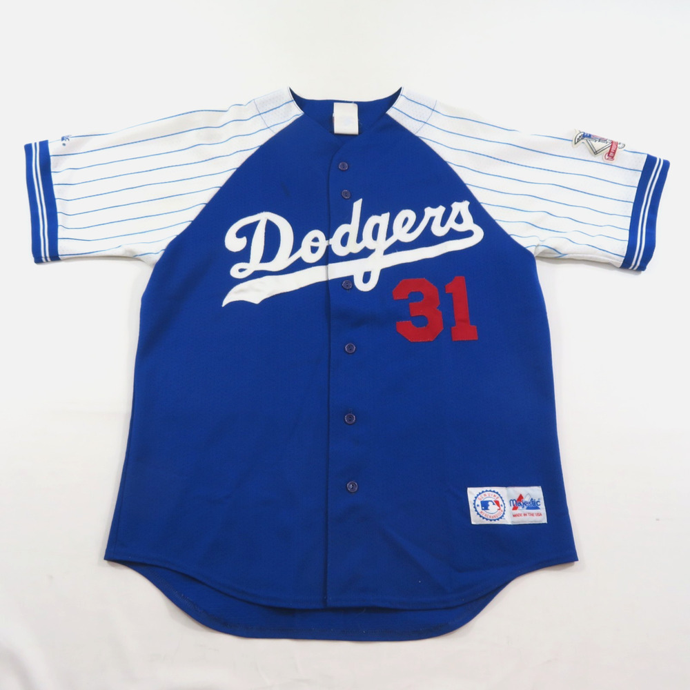 LA Dodgers Mike Piazza Jersey 31 Baseball Majestic Made in USA Sz Lg Vintage